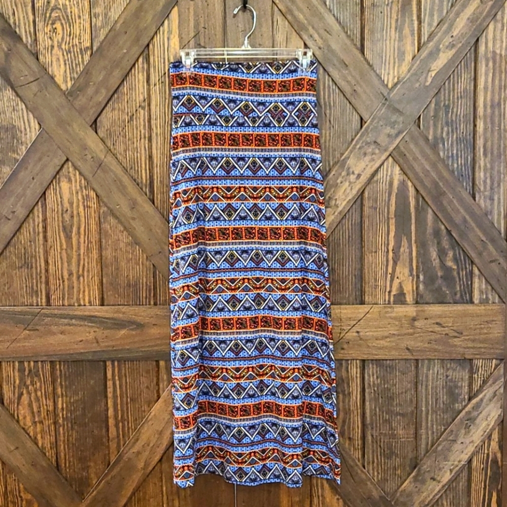 XS Agnes & Dora Maxi Skirt Periwinkle/Orange